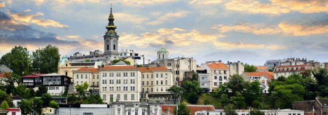 Belgrade cityscape on Danube