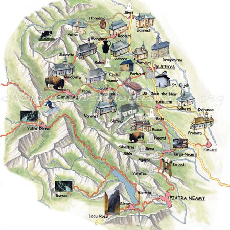 Harta manastirilor din Bucovina