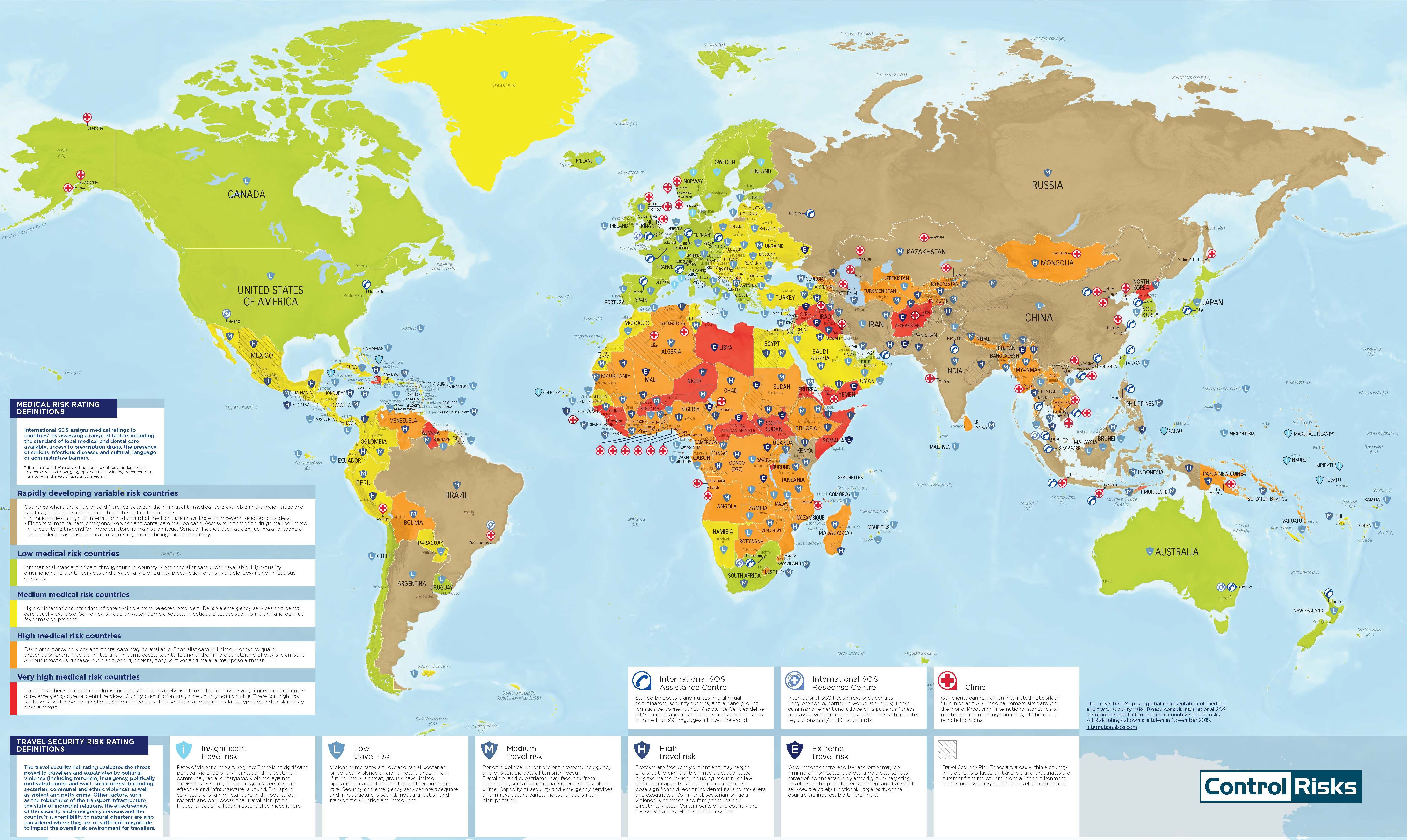 Карта 2015. Глобальная карта. Самая опасная Страна в мире.