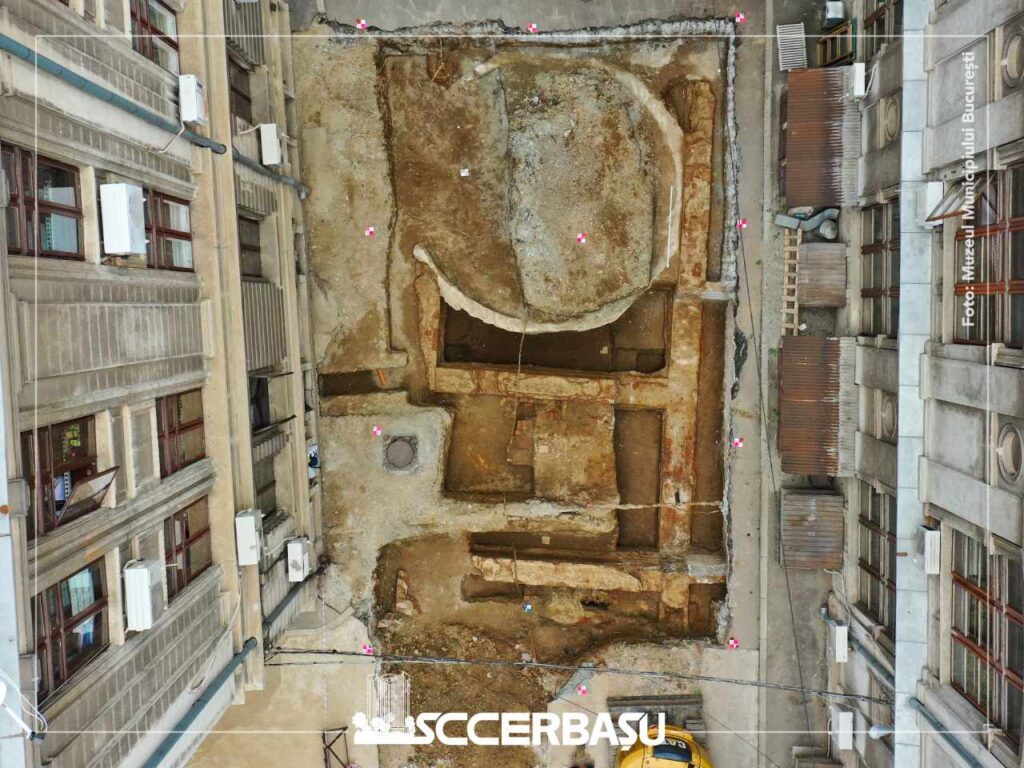 Vestigiile Academiei Domnești „Sf. Sava“, descoperite sub Palatul Universității din București (foto: Facebook / Constructii Erbasu)