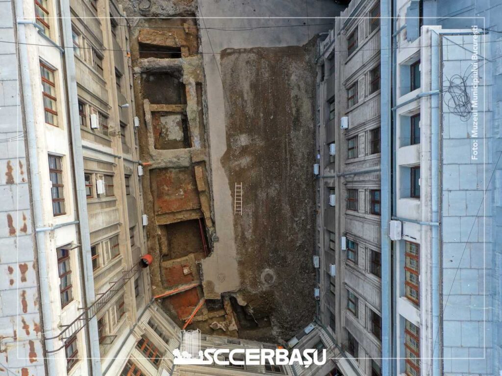 Vestigiile Academiei Domnești „Sf. Sava“, descoperite sub Palatul Universității din București (foto: Facebook / Constructii Erbasu)