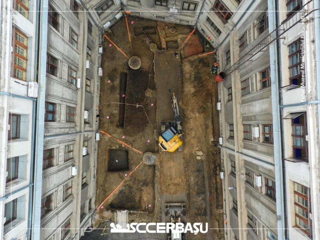 Vestigiile Academiei Domnești „Sf. Sava“, descoperite sub Palatul Universității din București (foto: Facebook / Constructii Erbasu)