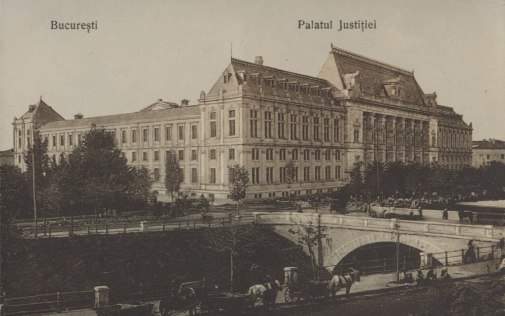 Palatul Justiției din București (© ANR, SJAN Maramureș, Colecția de ilustrate de la Schmid Frederic, sec. XIX-XX, nr.103)