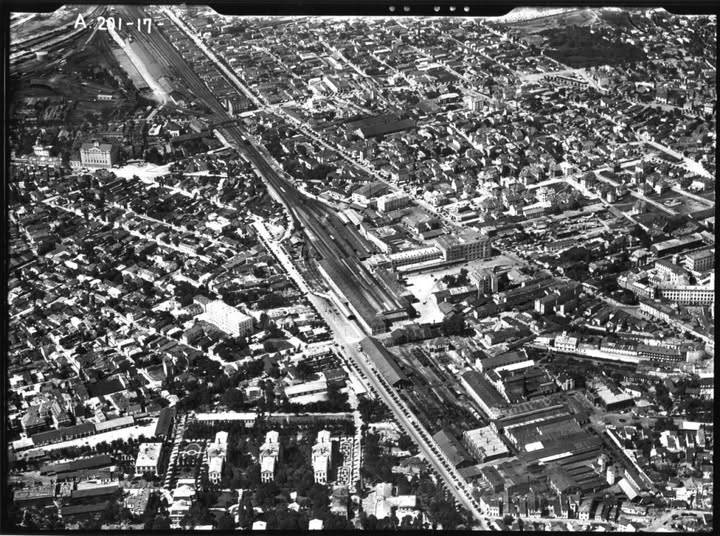 Bucuresti, vedere aeriana in 1927, zona Gara de Nord