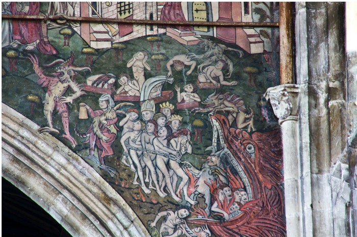 Executed in 1475 as an offering of thanks for a safely returned pilgrim, this depiction is believed to be the largest Doom in England. (Photo by Amanda’s Arcadia)