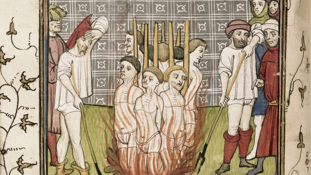 Uciderea templierilor de regalitatea franceza credit foto Royal 20 C.VII, f.44v