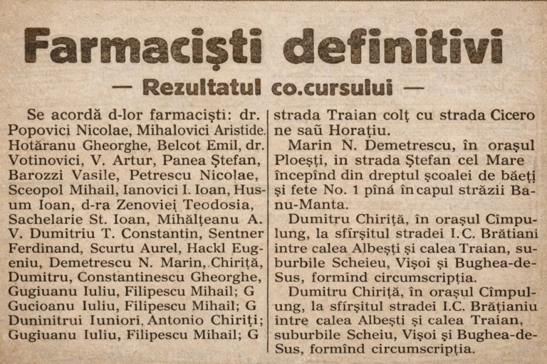 Dimineata 1913 - farmacisti definitivi