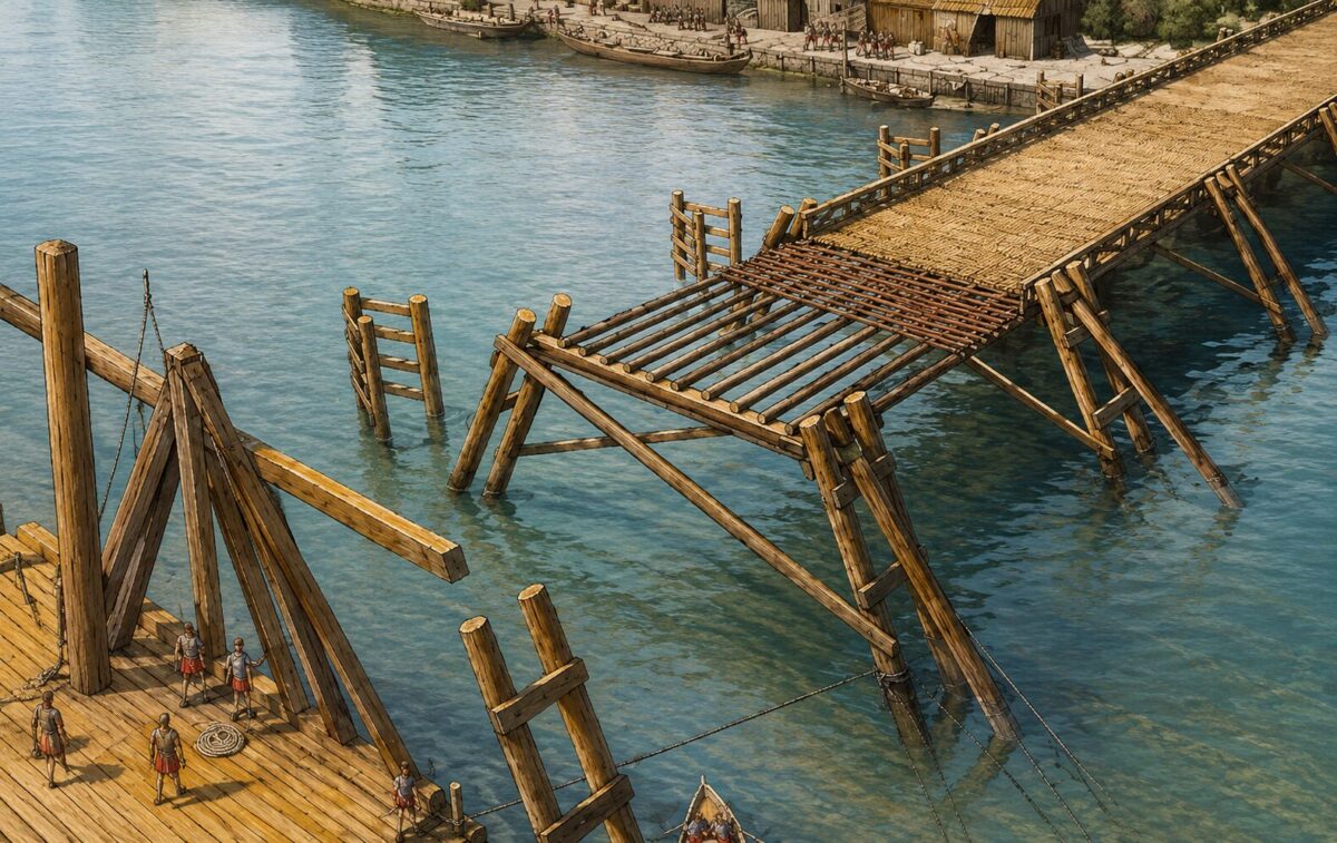 Pod de lemn roman, reconstructie 