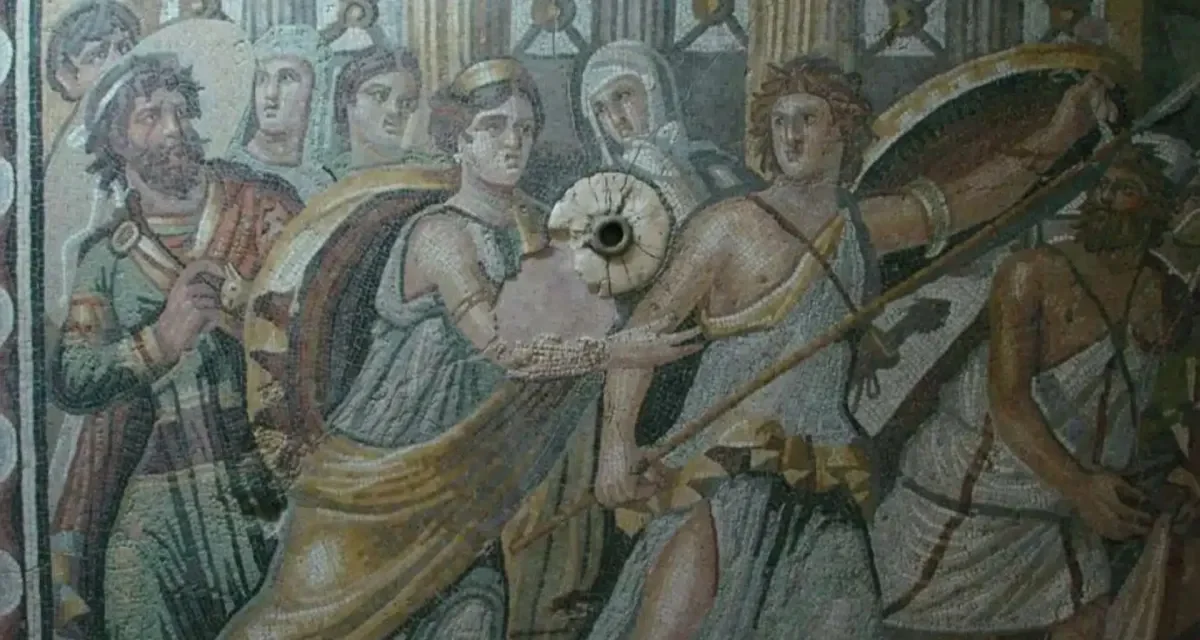 Ahile, ascuns într-o casă romană din Franța. Fresca rară descoperită la Reims