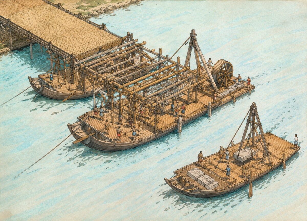 pod pontoane, reconstituire